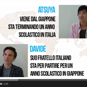 Atsuya è giapponese e ha frequentato un anno di scuola in Italia. Davide, il suo fratello ospitante, è partito per frequentare un anno scolastico in Giappone.